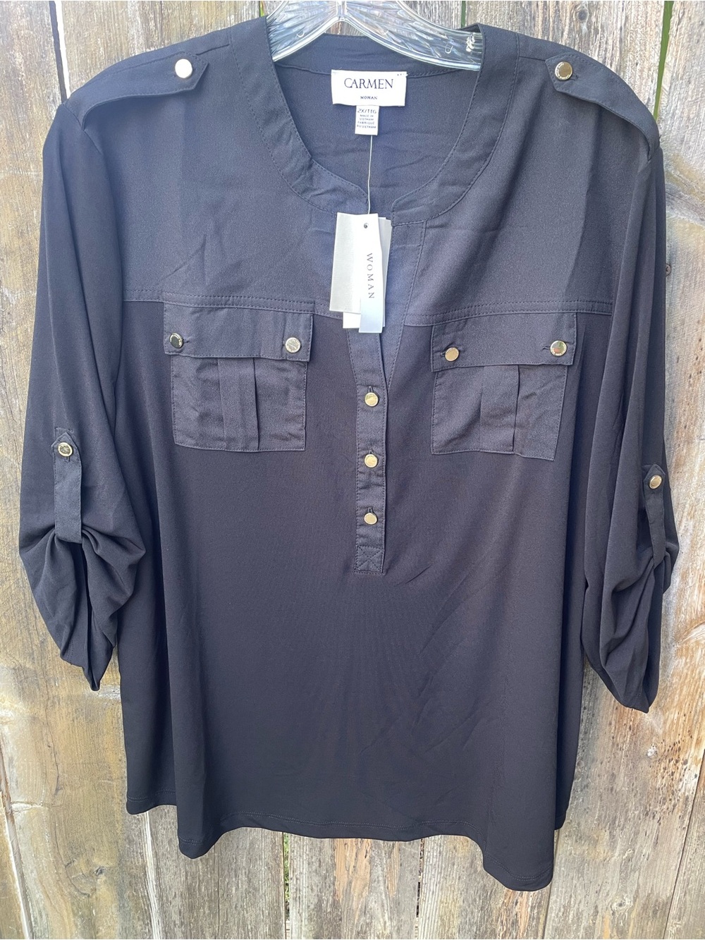 NWT- Carmen Marc Valvo Blouse Sz. 2X